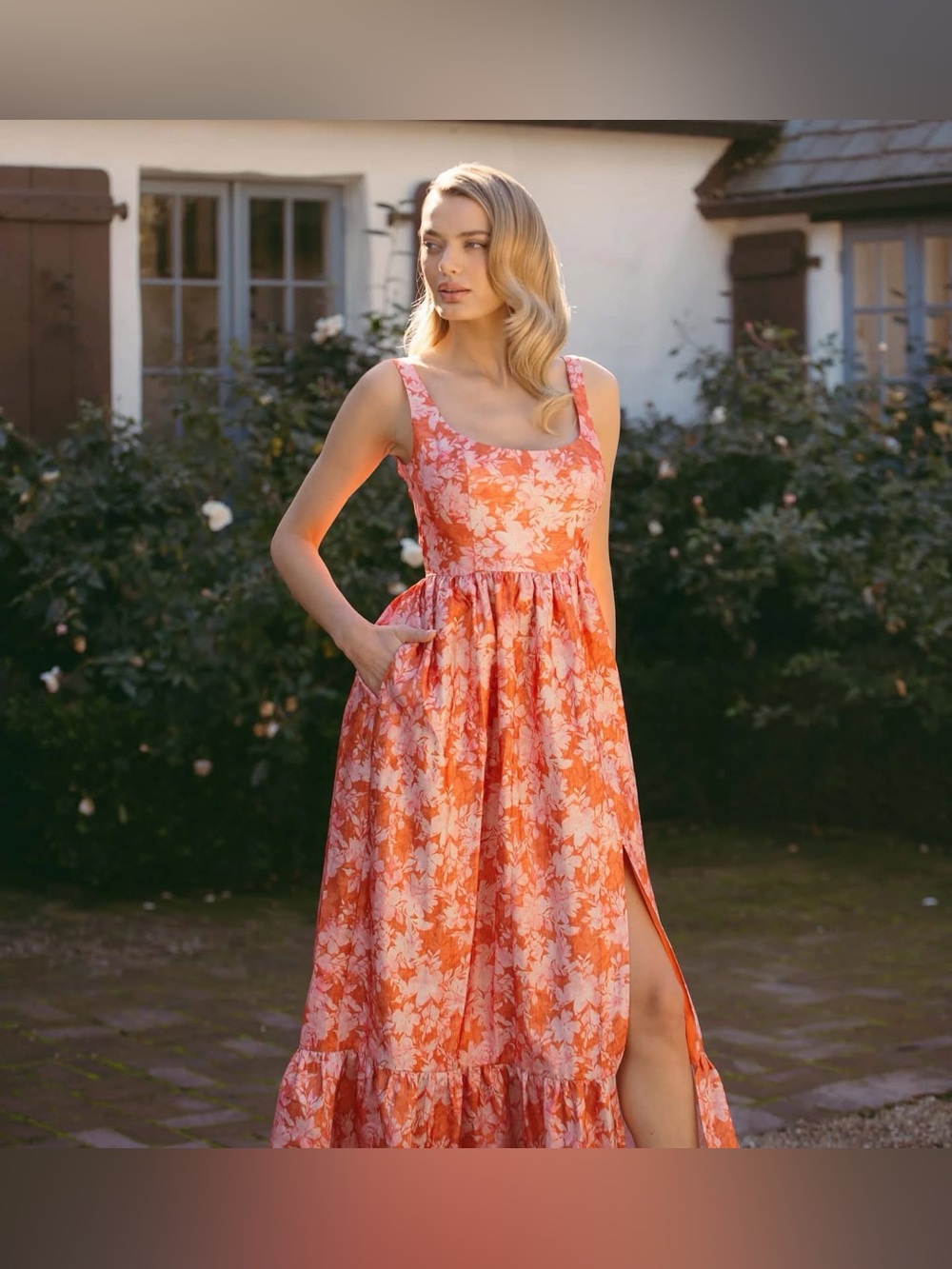 NWT Hutch Beanie Floral Scoop-Neck Maxi Dress Sz 8